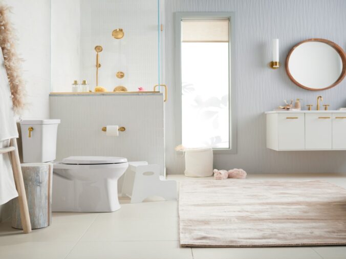 Bright white bathroom