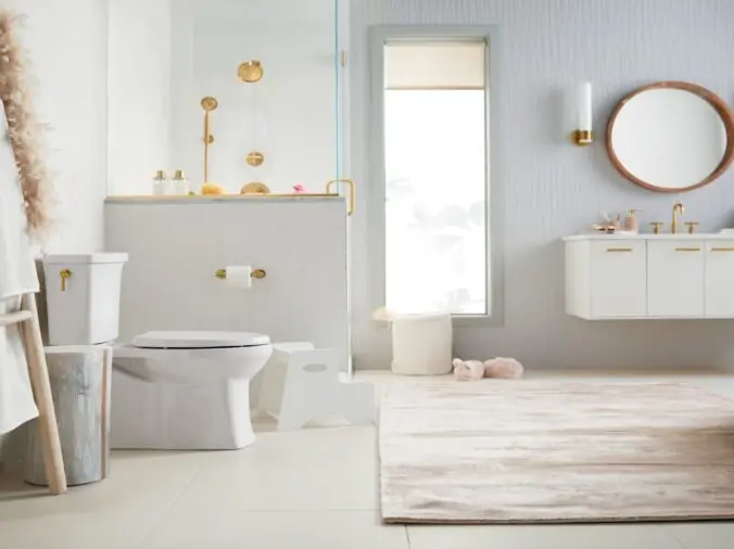 Bright white bathroom